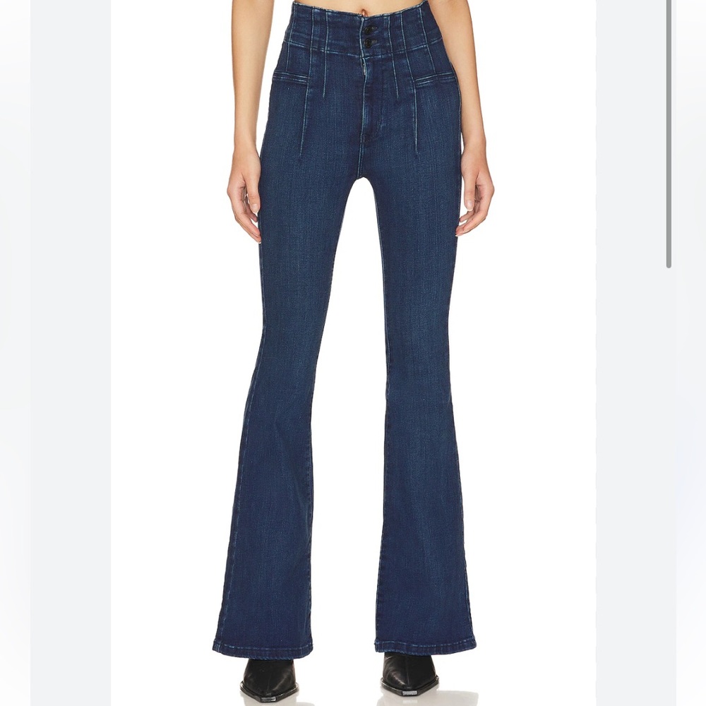 NWOT Free People Dark Blue Flare Jeans
